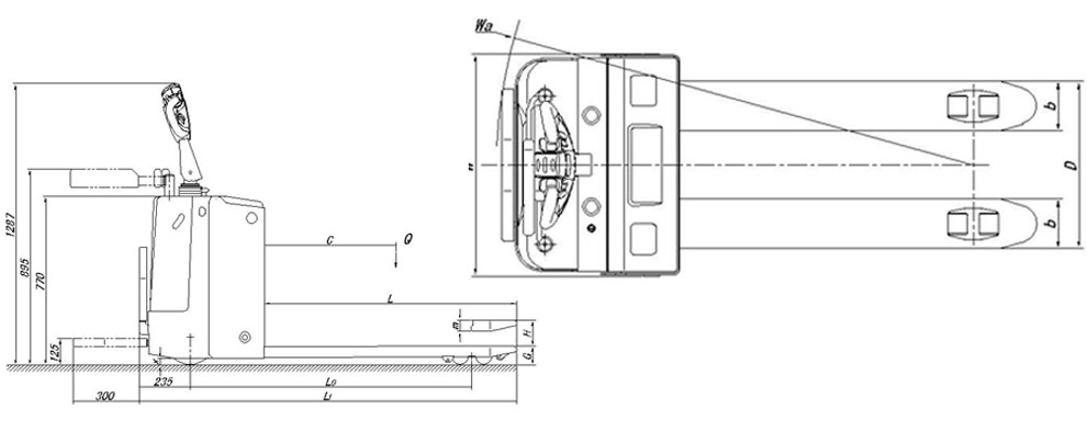 CBE electric pallet truck drawing